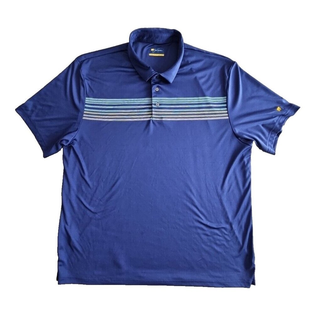Jack Nicklaus Polo Shirt Men's XXL Blue Golf Golfer Casual‎ Performance Wear
